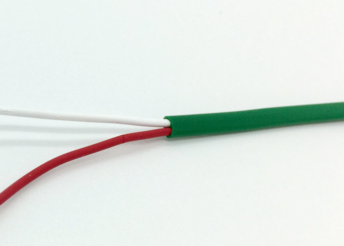 Flat   2 Core Fire Alarm Cable , External Alarm Cable Yellow / Green PVC Tinned Copper